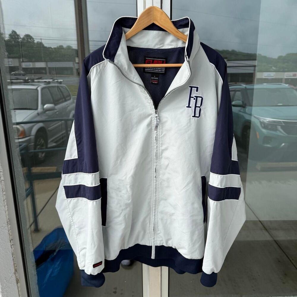 Y2K 2000’s FUBU Windbreaker Spellout Back Hit Track Jacket Size Large